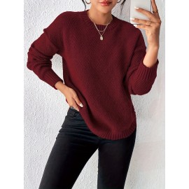 Women'S Crew Neck Pullover Sweater