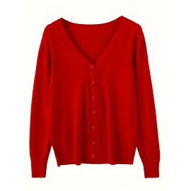 Women'S Long - Sleeved Front-Opening Buttoned Cardigan Sweater, With Delicate Button Details + High - Elastic Fabric. Perfect For Office Commute, Casual Dates & Daily Outings. Hurry To Buy & Enjoy The Discount