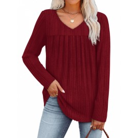 Women's 3pcs V-Neck Sweater Set - Lightweight Layering Shirts with  (No Bulk), Beige/Olive /Black Solid Color Tops | Machine Washable All-Season Blouses for Casual & Semi-Formal Outfits, 95% /5% Spandex Wear