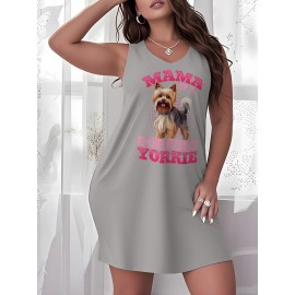 Pride Month Yorkie Mama Christmas Christmas Yorkie Mama Plus Size Women'S Sleeveless Pajamas, Overseas Printing, Comfortable Loungewear, Gifts of Love, clothes