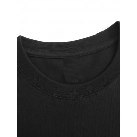 Fashion Letter Anime Print Women's Round Neck Pure T-Shirt, Simple Design Comfortable Breathability for Casual Wear Versatile Natural Style Summer Party Essential Local Shipping, Japanese Style Clothes Women