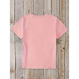 Local delivery - One piece Women's printed T-shirt -100% casual round neck short sleeved top with rugby elements, breathable and comfortable, suitable for match days, parties and daily wear, machine washable, all season casual clothing - perfect for