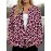 Plus Size - Women'S Plus Size Christmas Leopard Print Cardigan Sweater - Soft Button-Front Closure Coat with Round Neck & Long Sleeves, Pink & All-Over Pattern, Cozy Winter Outerwear for Holiday Parties, Casual Outfits - Ideal Christmas Gift for Wom