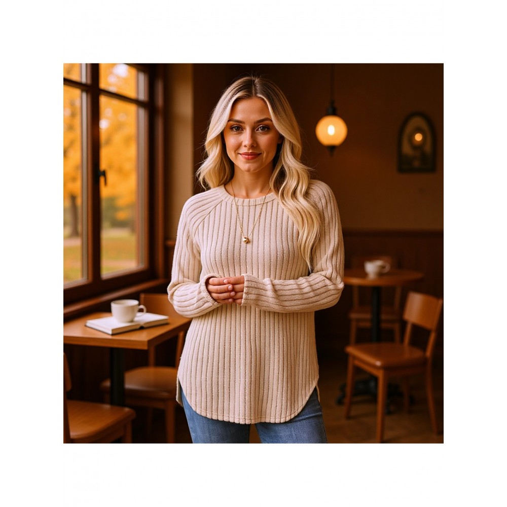 Women's Oversized Cable Sweater - All-Season Loose Fit Crew Neck Button-Front Pullover with High-Low Curved Hem, Solid Color Casual Sweaters (Machine Washable, 95% /5% Spandex) for Fall/Winter/Summer Layering