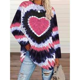 Women's Plus Size Bohemian Tie-Dye corset top - Turquoise green, black, and blue/teal longline shirt | H-Line Silhouette | Machine Washable Layering Blouse for Fall/Winter | Casual Everyday & Formal Outfits | Ideal Women's Gift with Round Neck & Vibrant Bohemian Print | Comfortable & Stylish for Layering or Solo Wear, Jersey Dress For Women Plus Size, Plus Size Tshirt Dress, Tshirt Dresses For Women, Tshirt Dress Women Plus Size, T Shirt Dresses For Women Plus Size